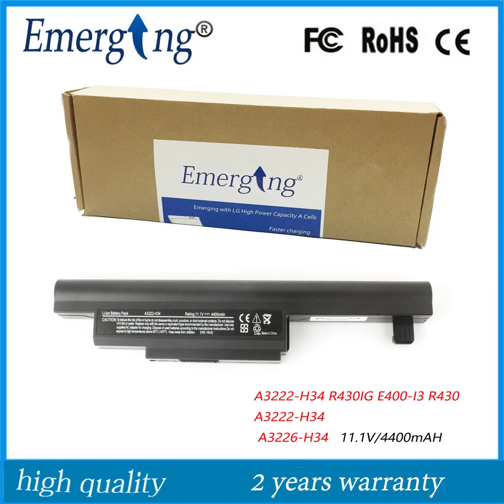 Bateria Nova do Portátil de 11.1v 4400mah para o Fundador R1000 A3222-h34 R430 E400-i3 R430-p1000 R430-t1000