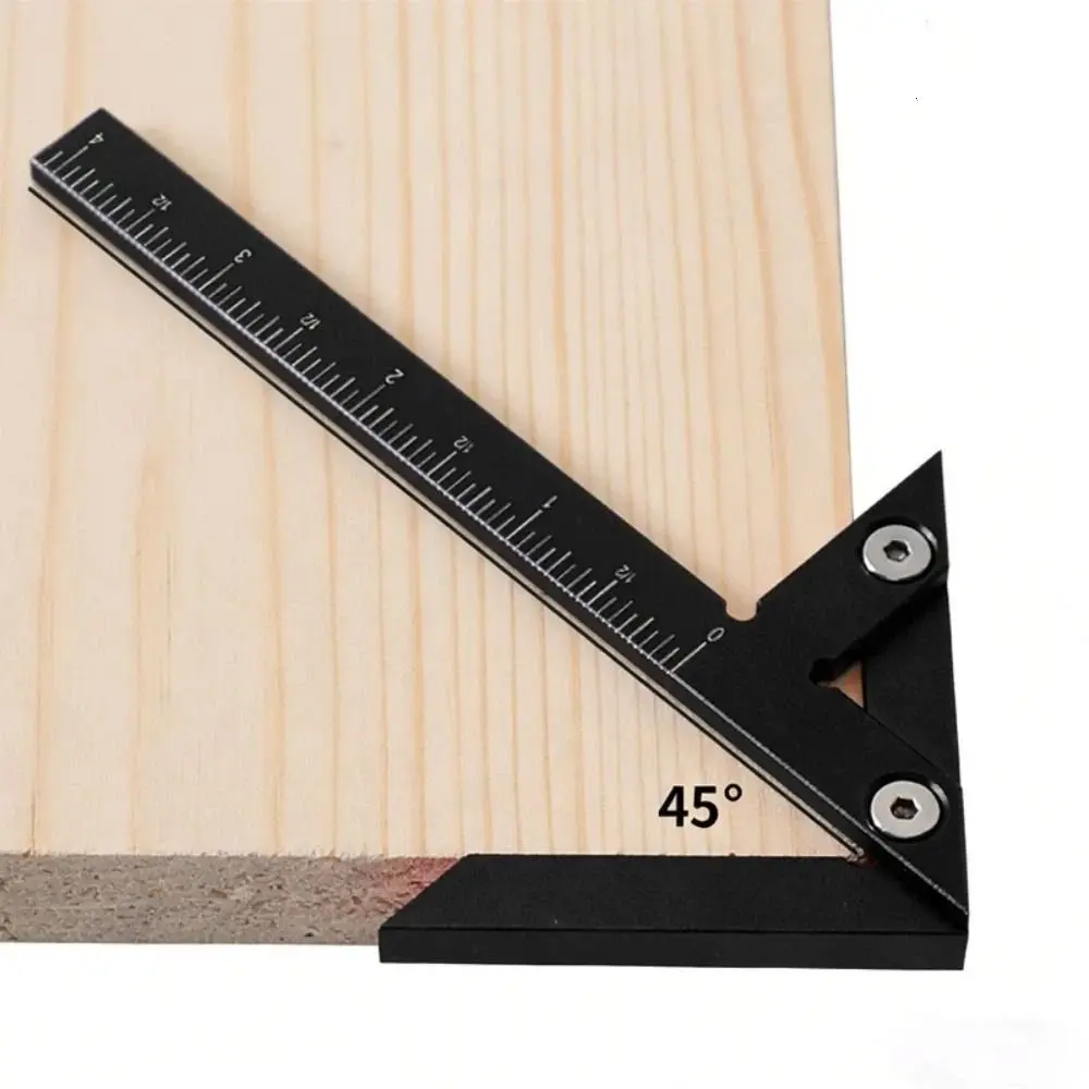Aluminum Alloy Center Scribe Precision 45/90 Degree Center Finder Triangular Inch Measuring Woodworking Square