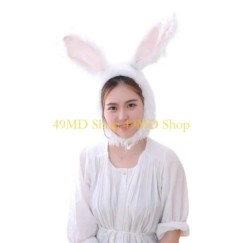 

49MD забавная пушистая плюшевая теплая шапка кролика милые кроличьи уши косплей головной убор вечерние сувениры