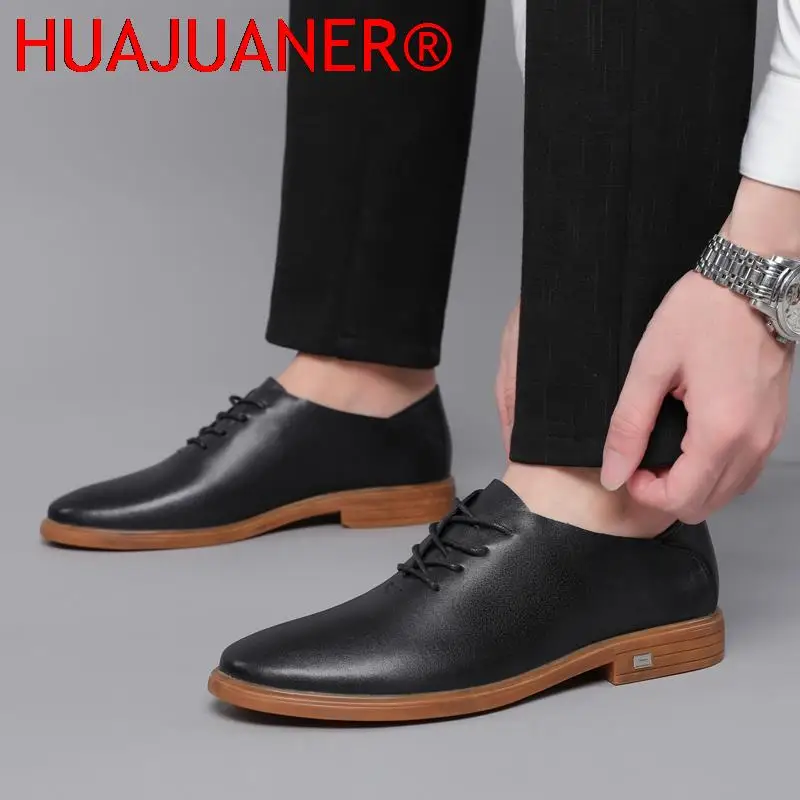 Mens Oxford Shoes For Men Spring Autumn Non-Slip Business Office Wedding Dress Footwear Male Comfortable Gentleman Black Shoes