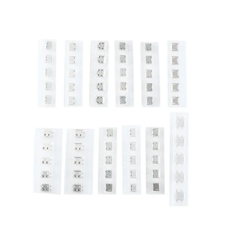 50 шт./100 шт. USBSocket USB Медь Micro-USB 5PSocket 10 видов комбинацииUSB