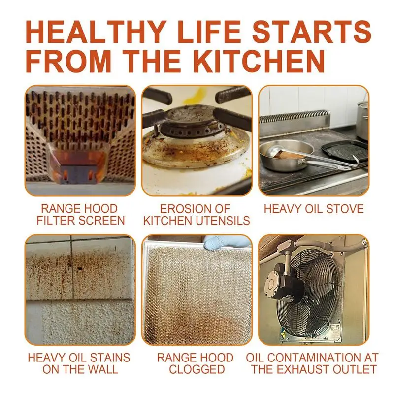 Heavy Oil Stain Cleaner Kitchen Powerful Stain Removal Cleaner Rinse Free Bubble Cleaner Kitchen Grease Cleaner Stain Remover