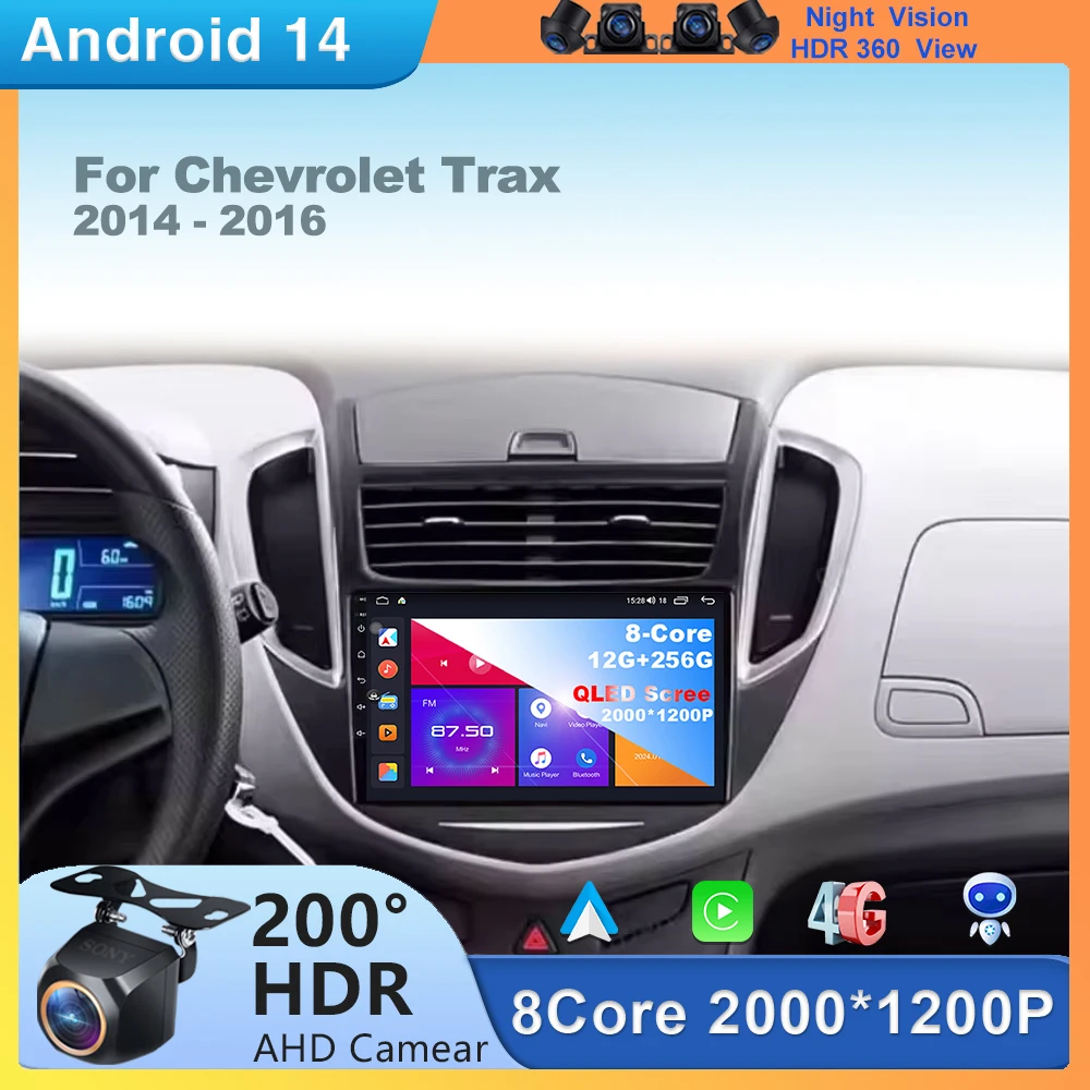 

Android 14 For Chevrolet Trax 2014 - 2016 Car Radio Multimedia Video Player Auto Stereo GPS Navigation Carplay Head Unit Screen