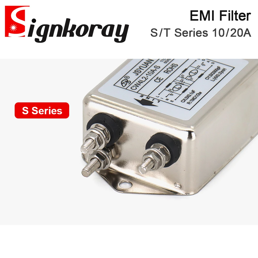 SignkoRay Power EMI Filter CW4L2-10A-T/S CW4L2-20A-T/S Single Phase AC 115V / 250V 20A 50/60HZ