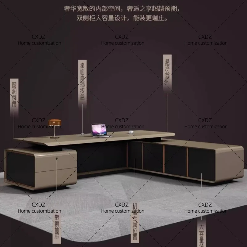 XXBaked Paint Boss Desk Computer Desk High End Luxury Design Office Table Multi-functional Escritorios De Computadora Furniture
