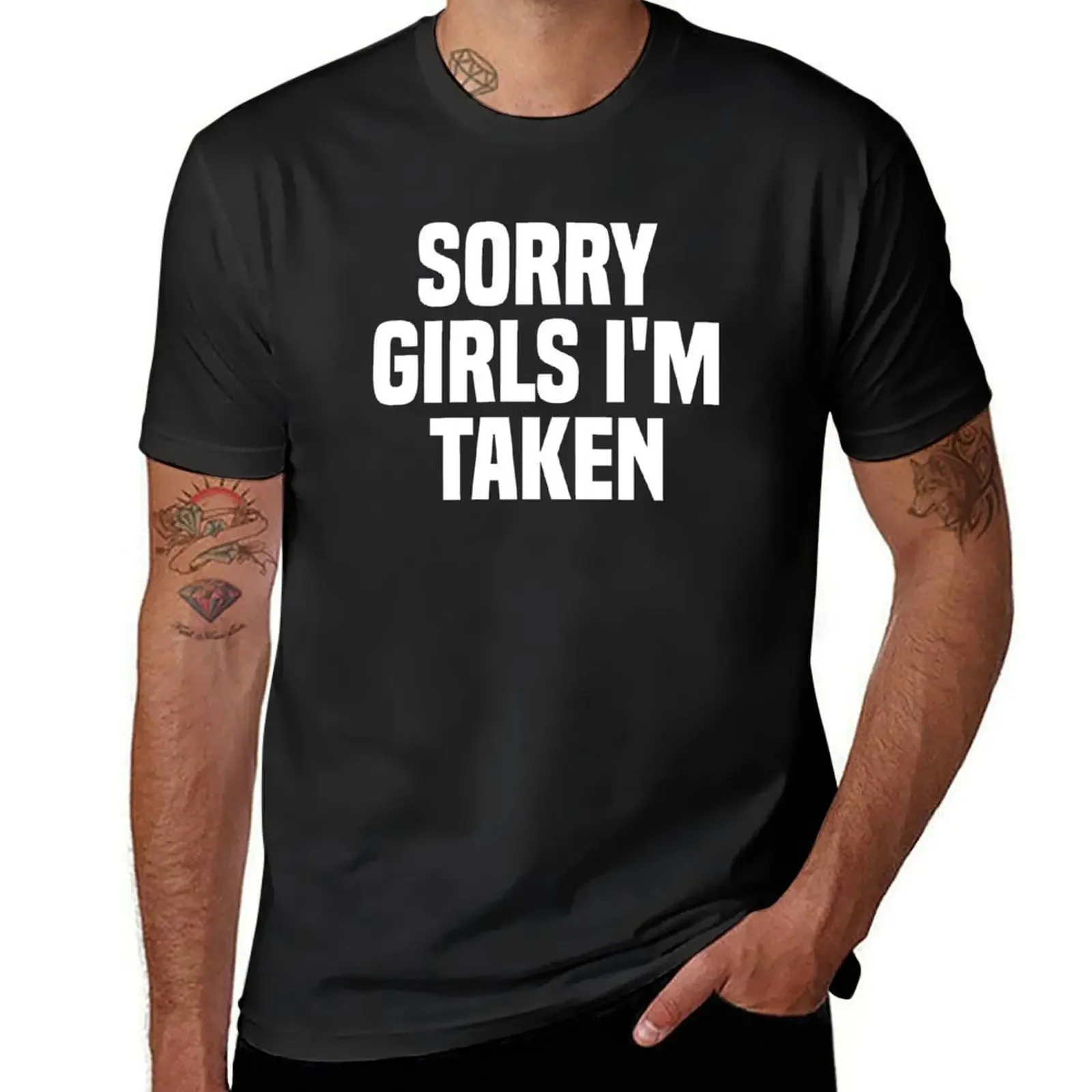 Sorry girls i'm taken T-Shirt for a boy graphic t shirt vintage baggy shirts t shirts for men cotton