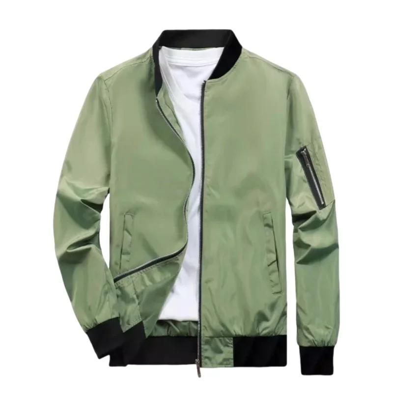 Pop Sports Windbreaker Zip Up Coat With Pockets Clothing Spring Autumn Men's Bomber Jacket Casual Lightweight Jacket For Men