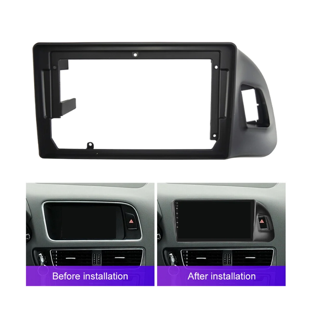 إطار سيارة دي في دي لأودي Q5 2009-2018 ، إطار لوحة ستيريو ، زخرفة لوحة صوت ، شاشة مشغل راديو Facia ، طقم 2 Din ، 9"