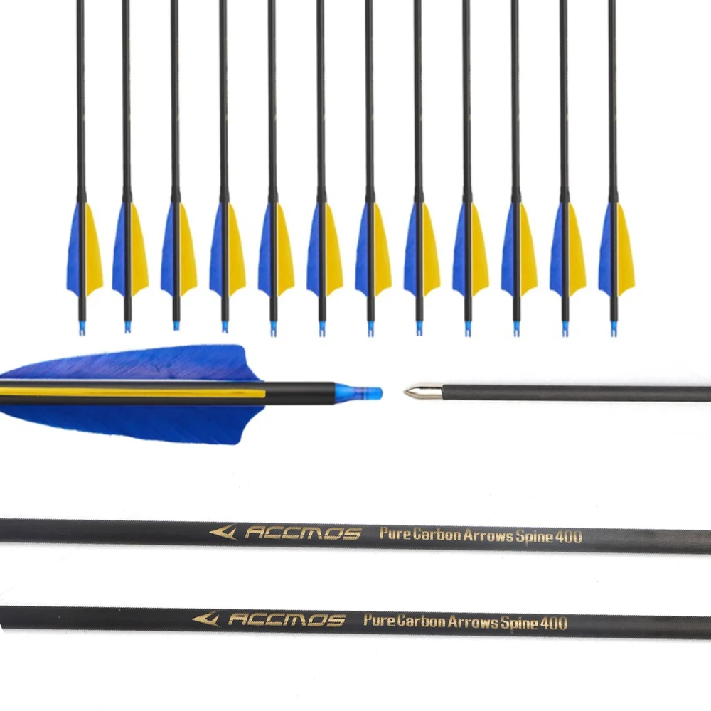 

6/12/18 шт. ID4,2 мм, стрела из чистого углерода, позвоночник, 300, 400, 500, 600, 700, 800, 900, 32 дюйма, лук для стрельбы из лука, охота, стрельба