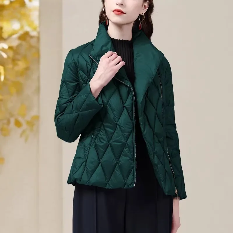 Doudoune matelassurera en duvet de canard blanc pour femme, haut court mince, manteau matelassé léger, veste décontractée coréenne, mode d\'hiver