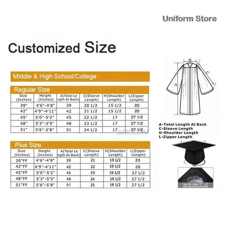 Uniforme Uniforme com Tassel Stole, Vestidos de Graduação Universitária, Estilo Europeu Americano para Bacharel, Selo 2024