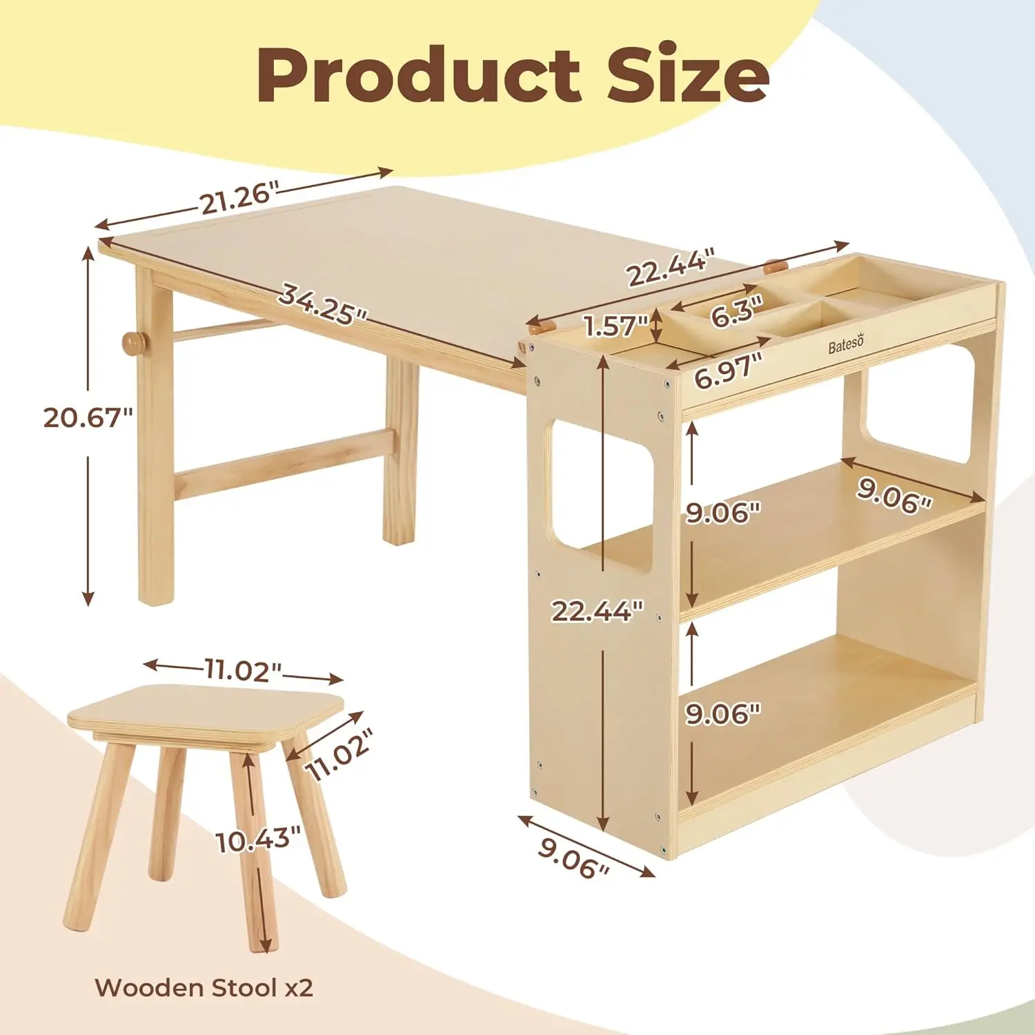 Kunsttisch für Kinder und 2 Stühle mit Rollenpapier, Basteltisch mit großen Ablageflächen, Zeichenschreibtisch, Aktivitätstisch für Kinder und Arbeitszimmer