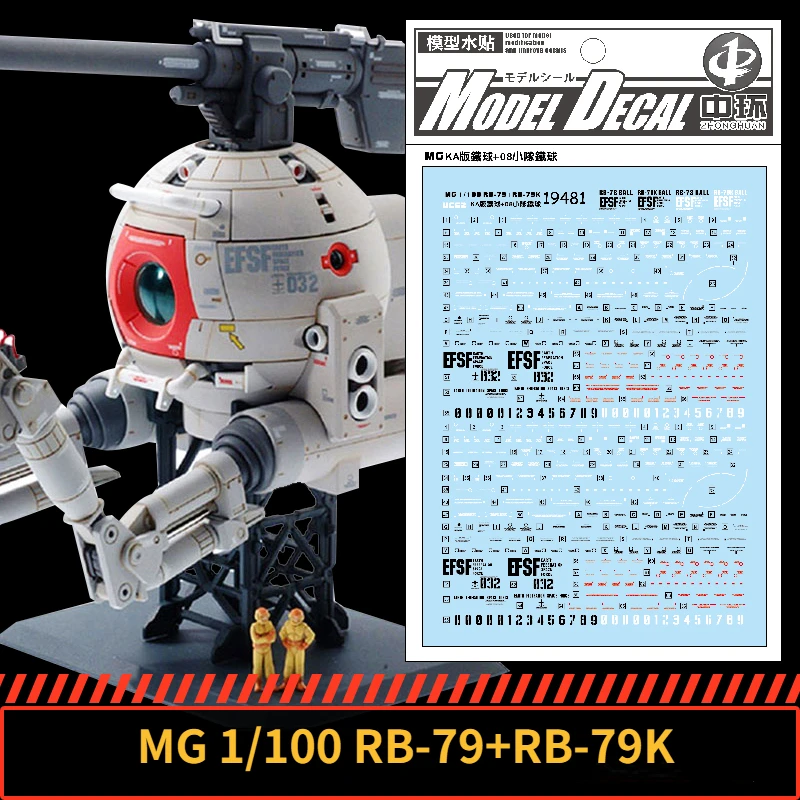 19481 pegatina modelo para MG 1/100 RB-79 MOBILE POD BALL Ver.Ka figura de acción ensamblaje modelo hacer calcomanía DIY