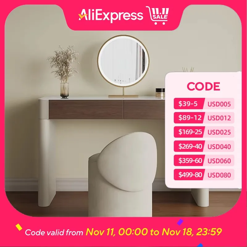 

Adult Bedroom Vanity Tables Woman Minimalist Aesthetic Nordic Drawers Light Dressers Makeup Storage Penteadeira Furniture