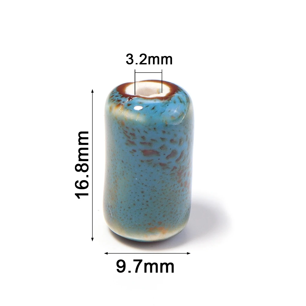 10Pcs Colored Floral Glaze Ceramic Beads Cylinder Tube Shape Loose Spacer Porcelain Bead For DIY Craft Bracelet Necklace Jewelry