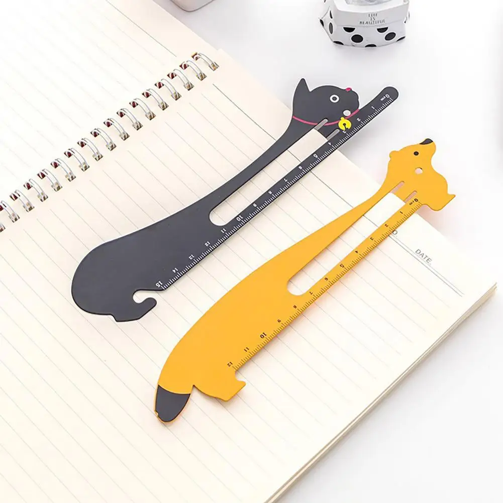 Metal Drawing Tool Cute Cartoon Metal Bookmark Ruler with High Strength Measuring Scale Adorable School Supplies for Students