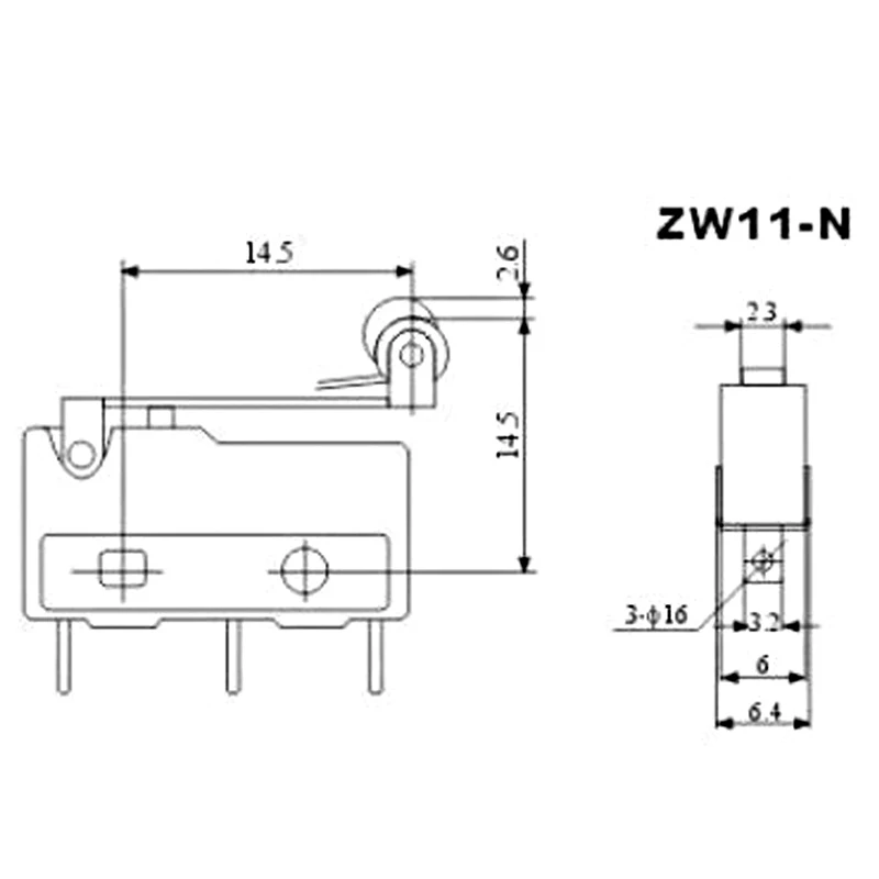 10 × 3 دبوس مفتاح براعة العمل KW11-3Z مفتاح Microswitch الحساس Endstop Limit