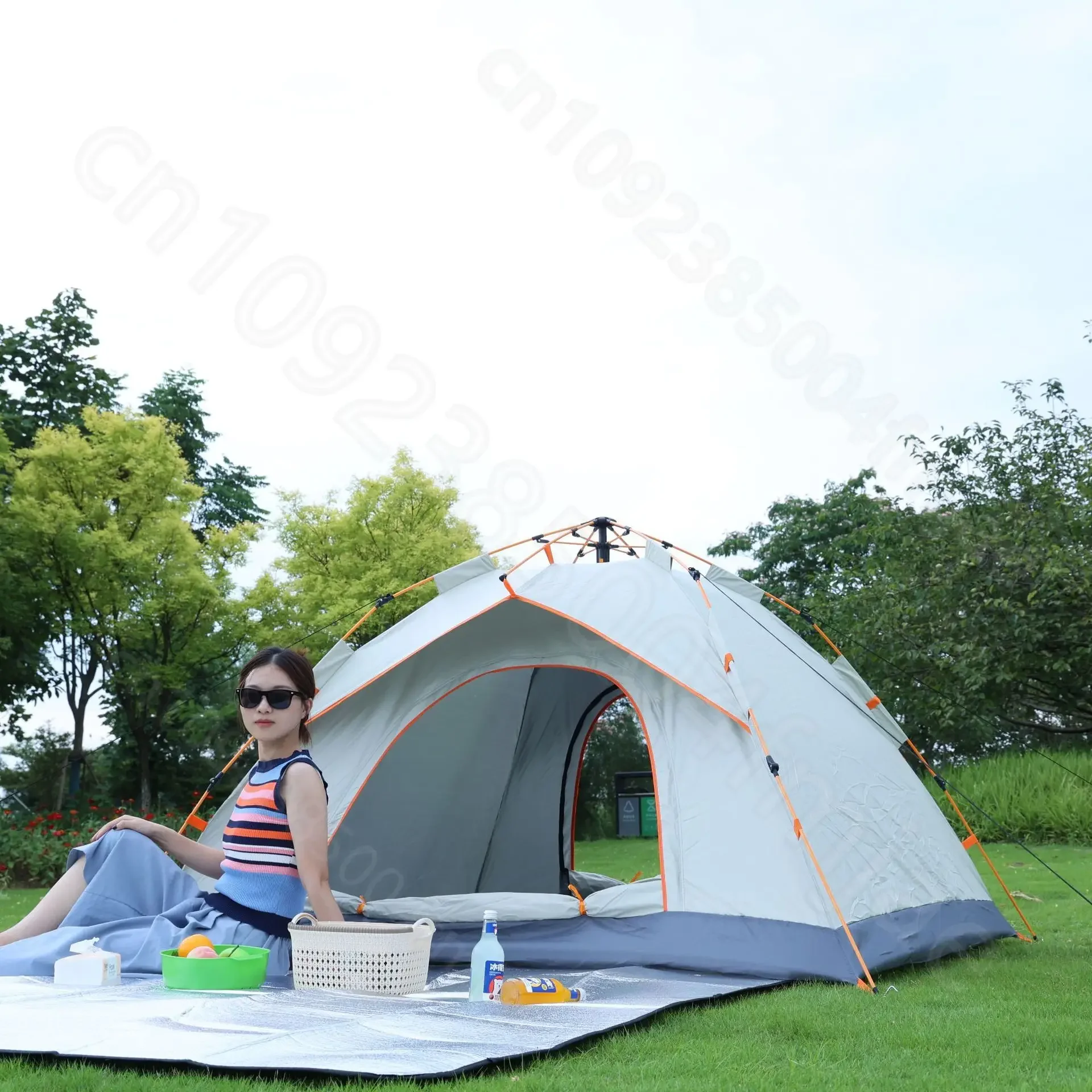 Tent Outdoor Camping Thickened Mosquito proof Outdoor Camping Equipment Mosquito proof Sunscreen Fully Automatic Portable Double