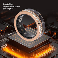 Smart Bluetooth Ring Stainless Steel Step Counter IP68 Watertight Smart Ring Long Battery Life with Charging Case for Daily Use