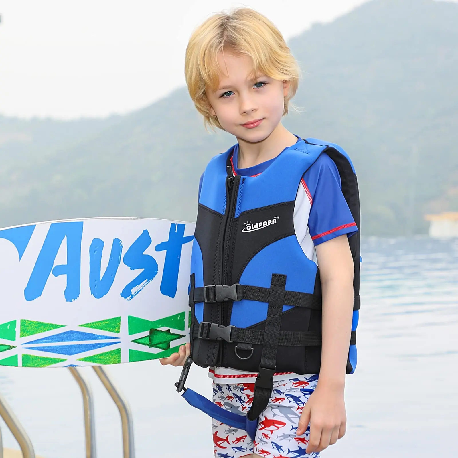 Chaleco de natación para niños, chaquetas de natación con correa en la entrepierna, asistencia deportiva para el agua, traje de baño para niños y niñas, Verano