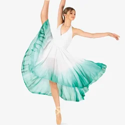 Ombre Halter Ballet Dance Dress Modern Dance Wear Contemporary Competition Performance Costumes for Girls Women