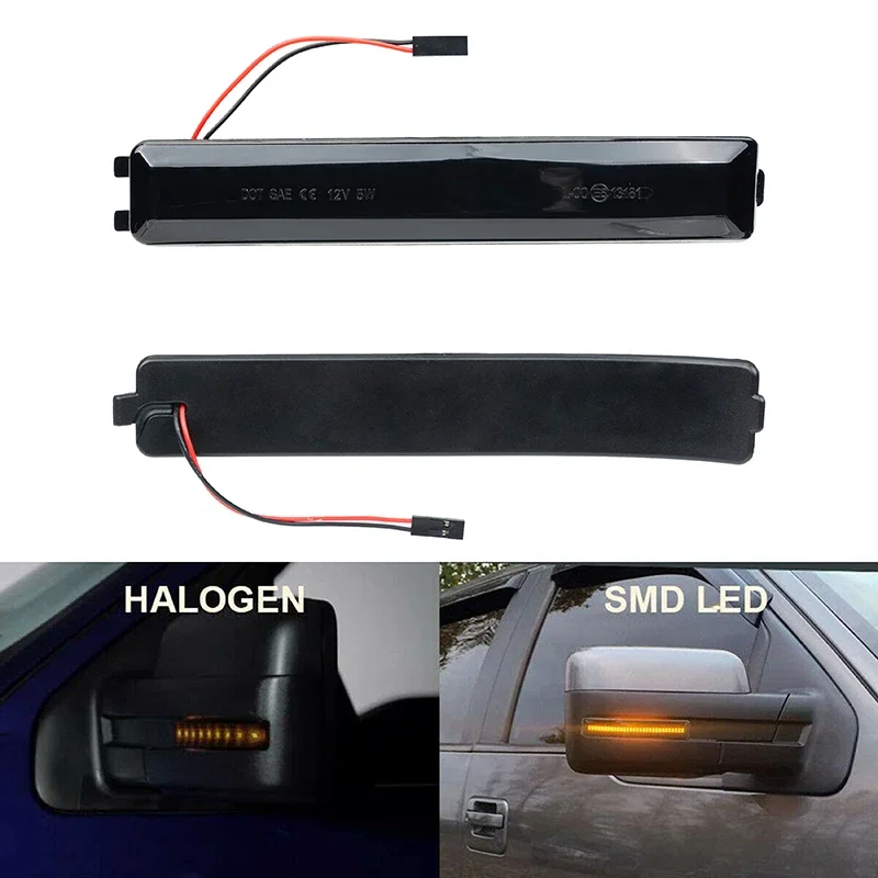 

1Pair Car Side Mirror LED Marker Lights Dynamic Yellow Turn Signal Lamps 9L3Z-17E748-B For Ford F-150 2009-2014 Raptor 2010-2014