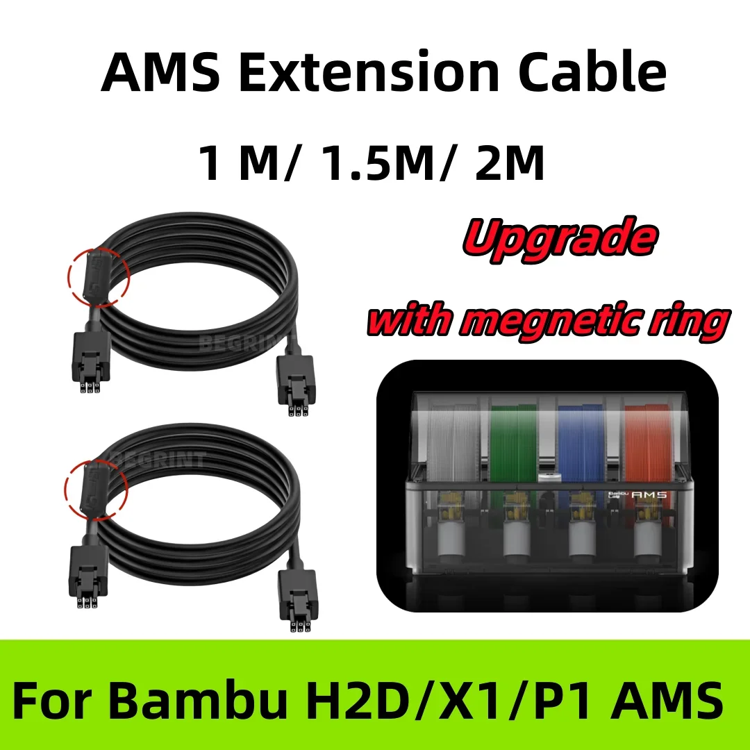 

For Bambu Lab H2D X1C P1S 3D printer 6pin Data Cable AMS HUB Connection AMS 1.5 meters For Bambu Lab H2D AMS HUB Upgrade parts