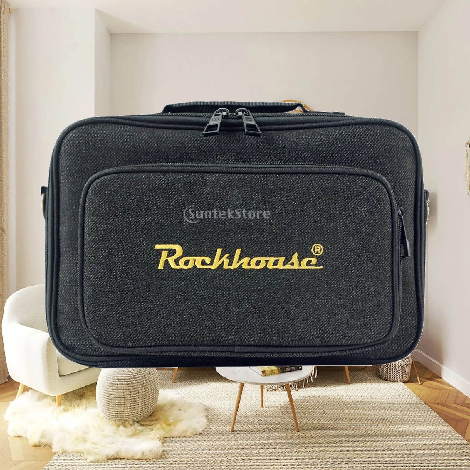 Premium Guitar Effects Pedal Bag Canvas Velvet Multifunctional Case for Pedalboard Accessories Daily Transport