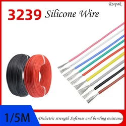 Fio de silicone ul3239 de cobre estanhado, 1/5m, 32 30 28 26 24 22 20 18 16 14 12 10 8 awg 3kv, cabo eletrônico led diy