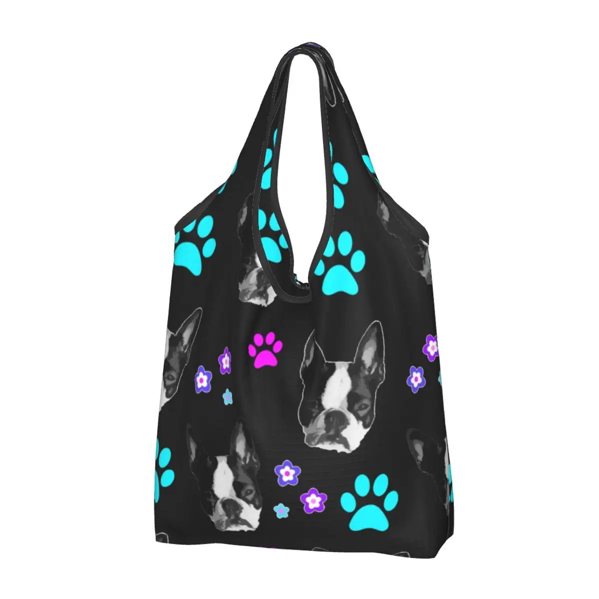 

Boston Terrier Gifts Grocery Shopping Tote Bag Women Fashion Dog Lover Shoulder Shopper Bag Big Capacity Handbags