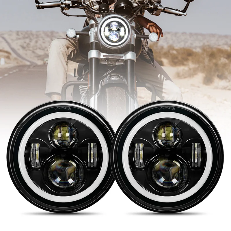 

2/1 шт. мотоциклетная фара 7-дюймовая светодиодная для Touring Ultra Classic Electra Street Glide Road King для Yamaha мотоциклетная фара