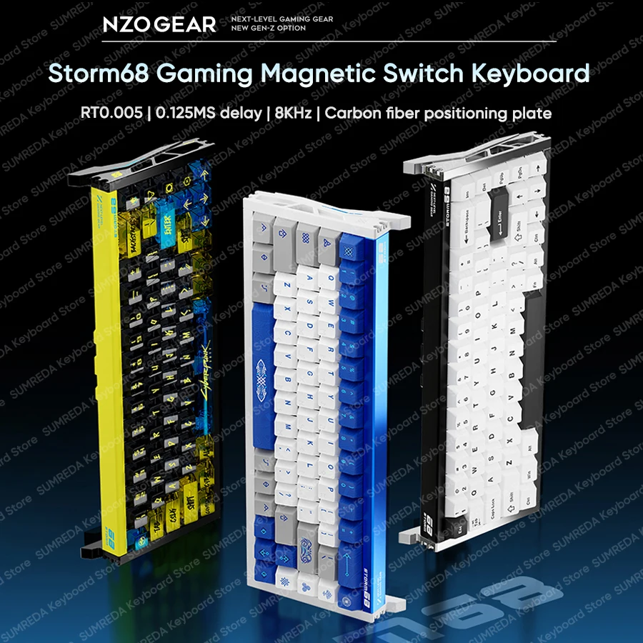 

NZO STORM68 Проводная магнитная игровая механическая клавиатура с раскладкой 68%, алюминий RT0,005 мм, 8K, 0,125 мс, проводная игровая клавиатура с задержкой FPS