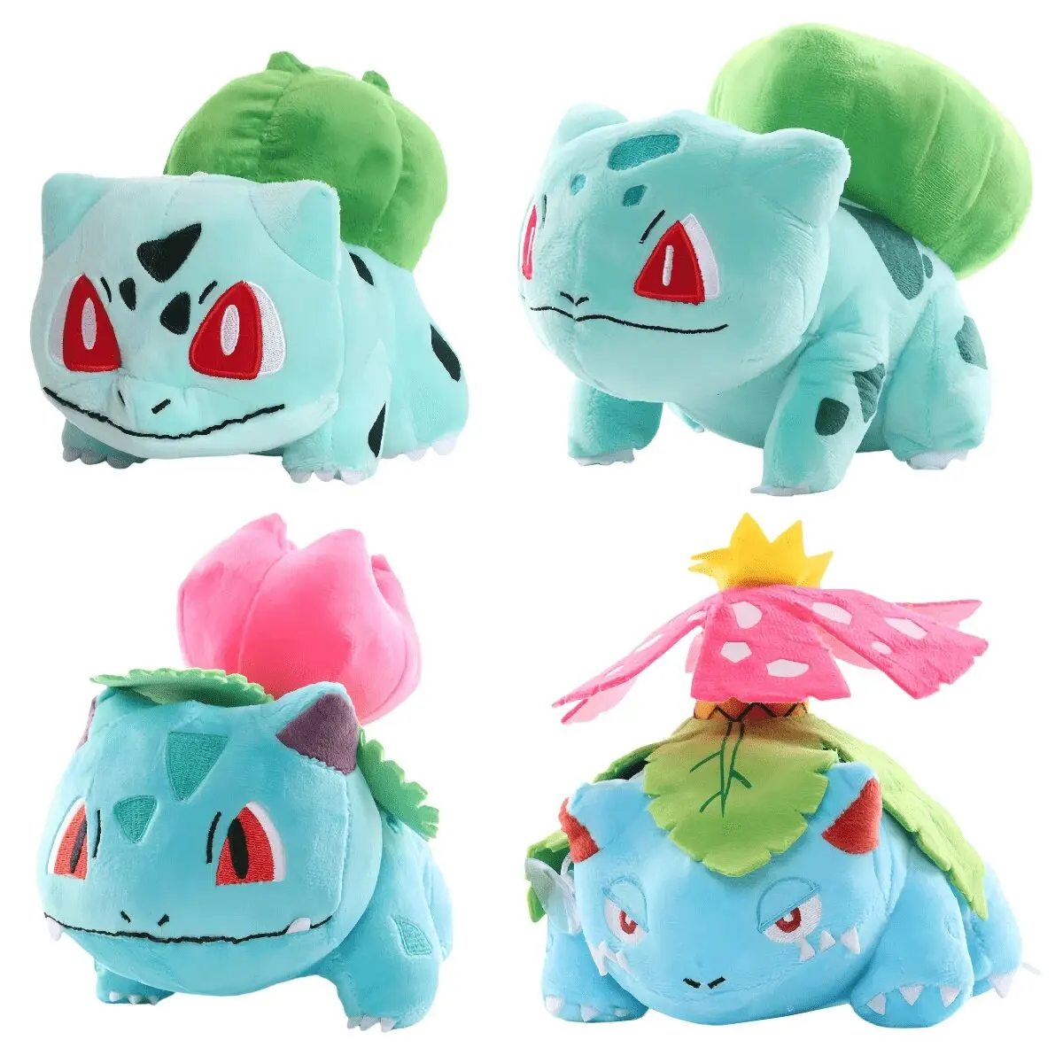 Muñecos de Peluche Pokémon: Bulbasaur, Ivysaur, Venusaur - Lindos Peluches de Anime para Máquina de Garras, Ideales como Regalo de Cumpleaños para Niños