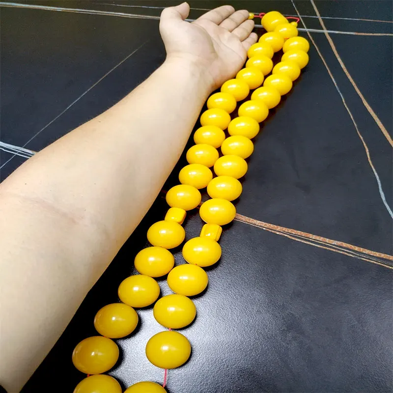 

Super Big Tasbih Yellow Resin 33 beads Interior decoration bracelet islamic Eid ramadan gift Misbaha rosary bead