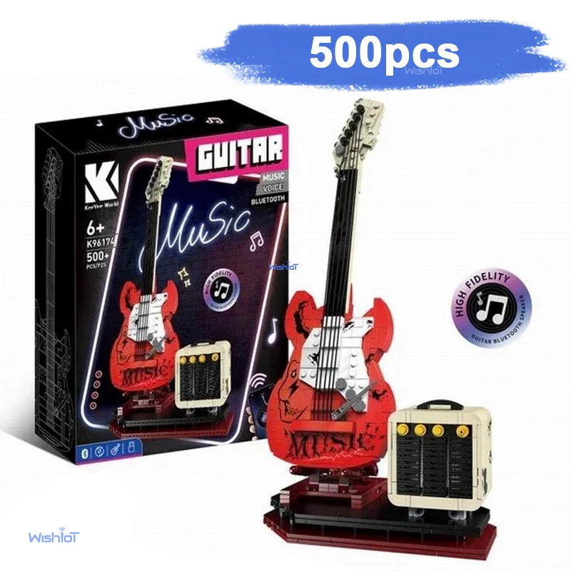 Artist Guitar APP Control Building Blocks Bricks High Tech Bluetooth Audio USB Music Playback MOC Model Toy Gift for Adult Kid