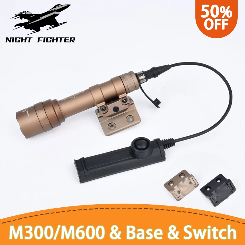 

Surefir M600 M600U Tactical Airsoft M300 M300A Flashlight Weapon Scout Powerful Light Fit 20MM Rail MLOK Mount Hunting Base Gun