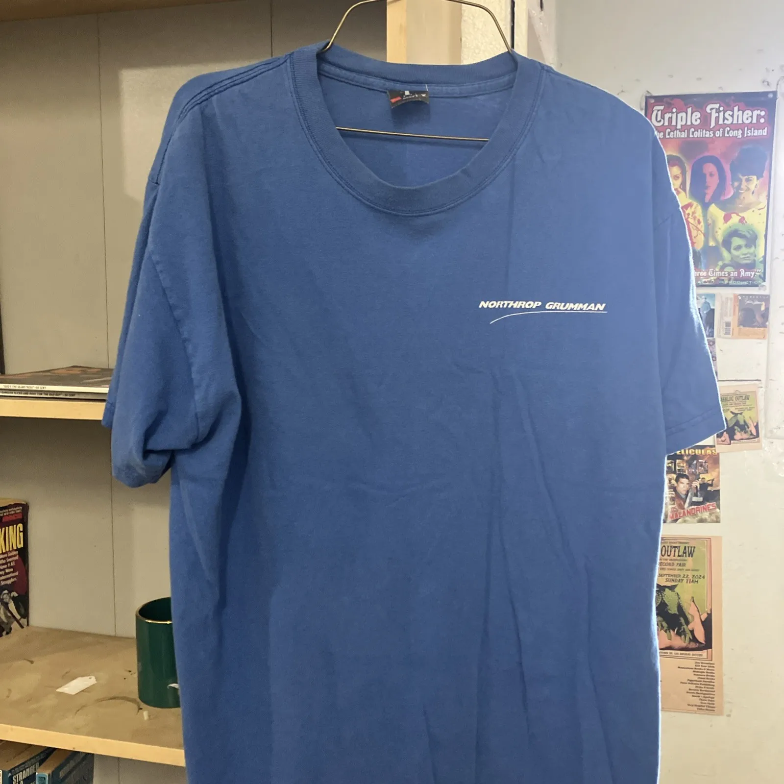 Vtg Northrop Grumman Aerospace Defense Plant TShirt Men XL Blue Rare 90s Y2K