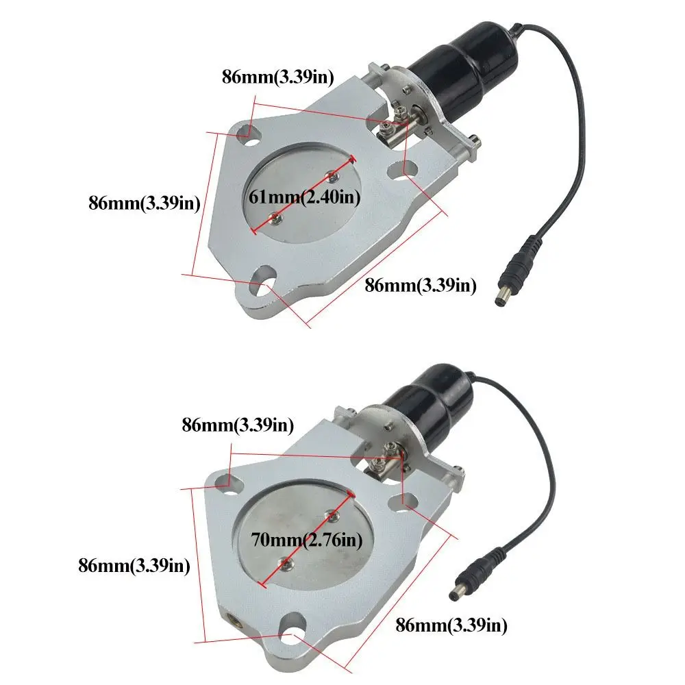 Válvula doble de corte de escape eléctrico de tamaño de 2,5 "o 3", válvula de Control de escape con Control remoto, construcción de acero inoxidable