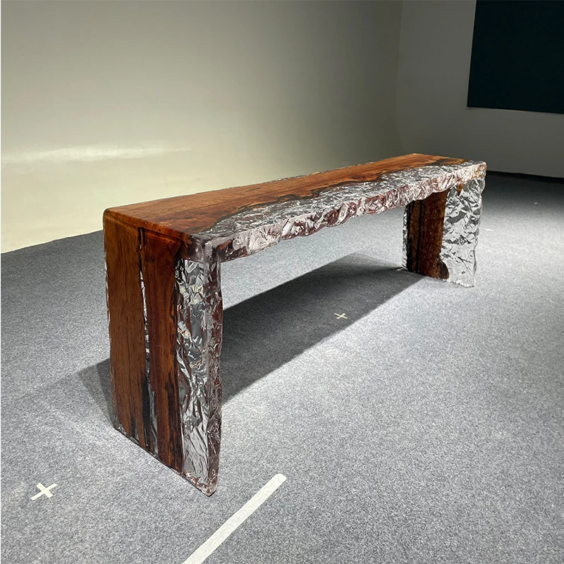 Gold Camphor Glacier Resin Bench 176-35-45