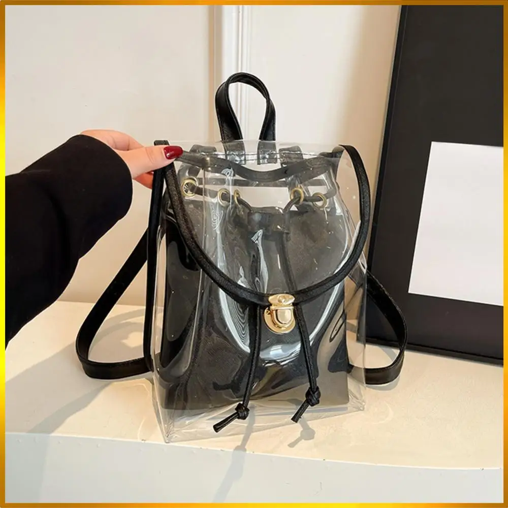 

PVC Clear Backpack Waterproof Transparent Laptop Rucksack Large Capacity Fashion Outdoor Backpack Hiking Travel Camping Bag