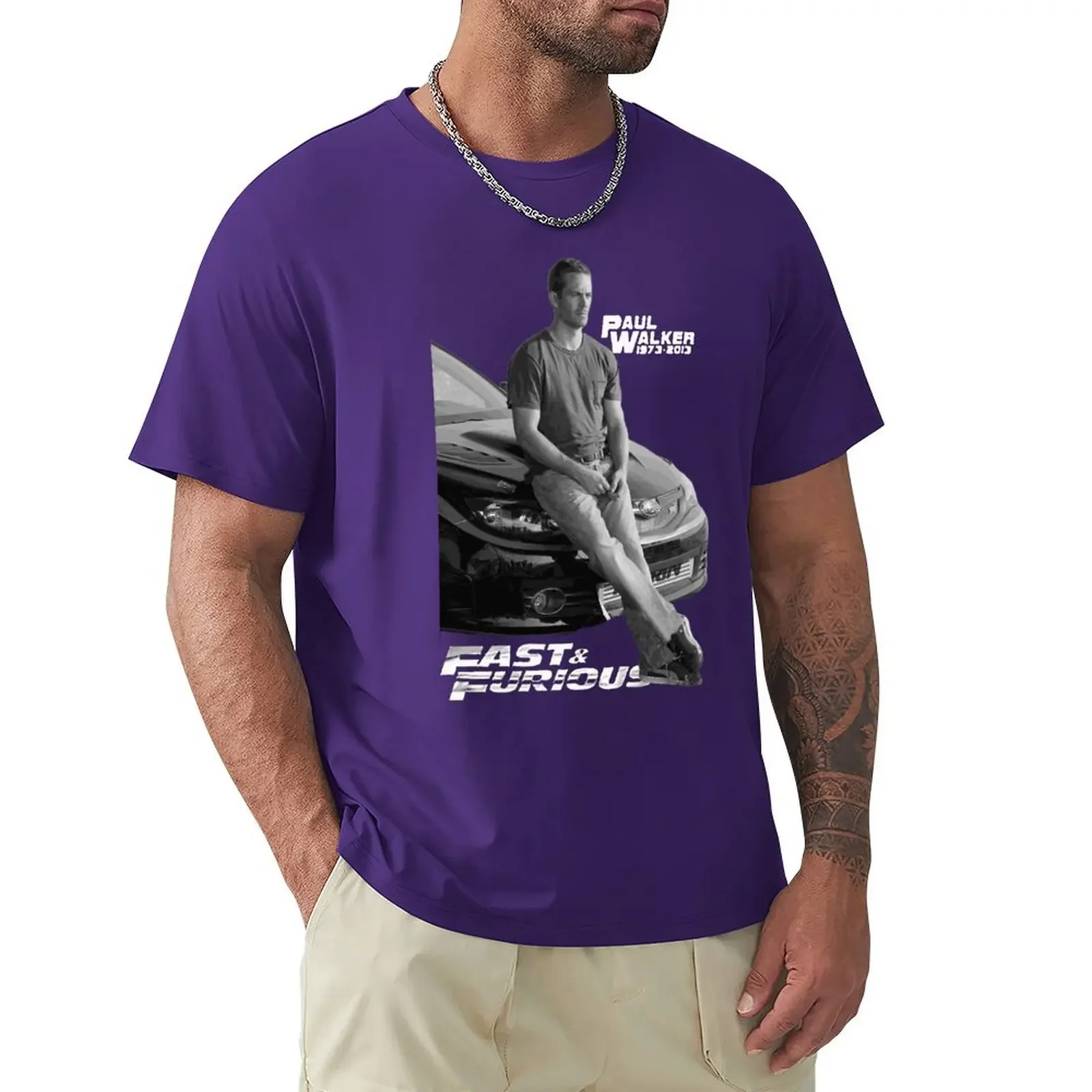 Paul Walker Street Racingss Fast N Furious T Shirt Harajuku Short Sleeve T-shirt 100% Cotton Graphics Tshirt Tops