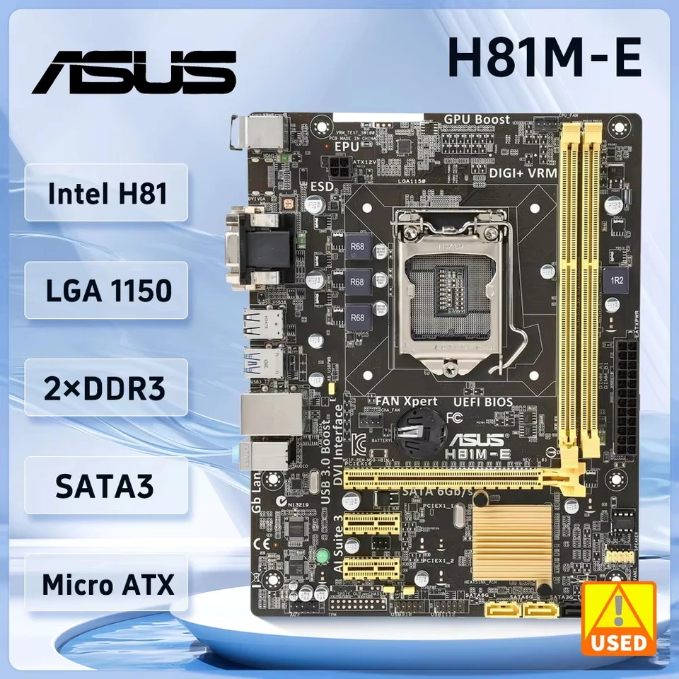 ASUS H81M-E Motherboard LGA 1150 Intel H81 DDR3 16GB support 4770