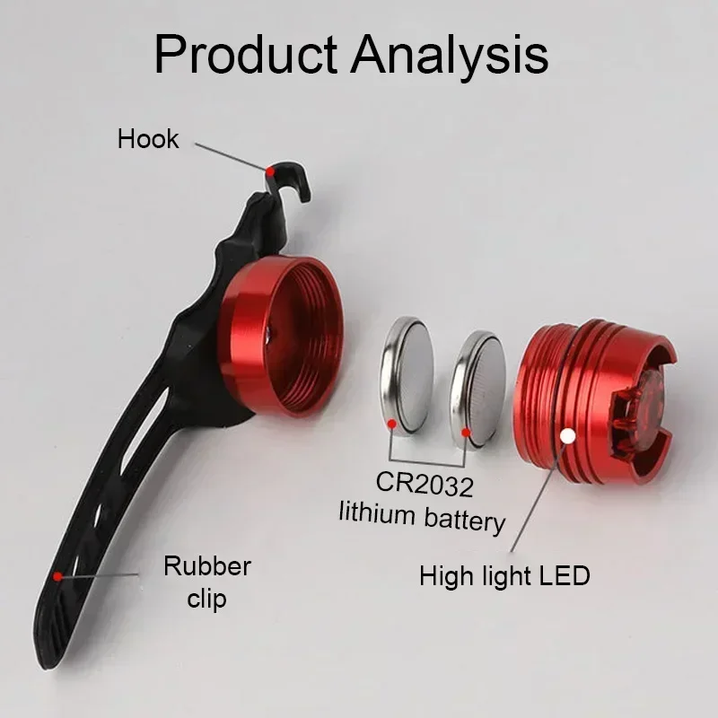 مصابيح تحذير السلامة لركوب الدراجات، خفيفة الوزن، ضوء خلفي للدراجة، سطوع LED، ضوء خلفي للدراجة، مصابيح خلفية MTB، ملحقات ركوب الدراجات #3