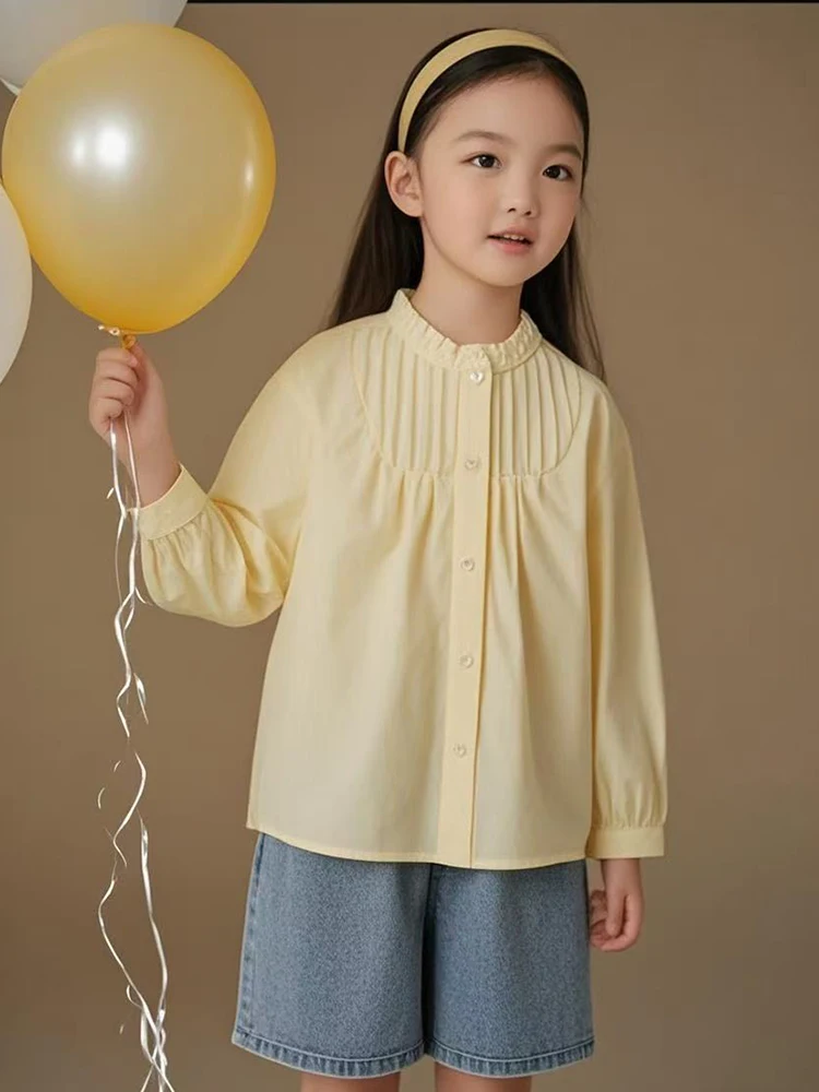 sweet-stylish-girls'-shirt-korean-style-cotton-spring-summer-autumn-yellow-top-for-little-girls-children's-clothing-kids'-clo