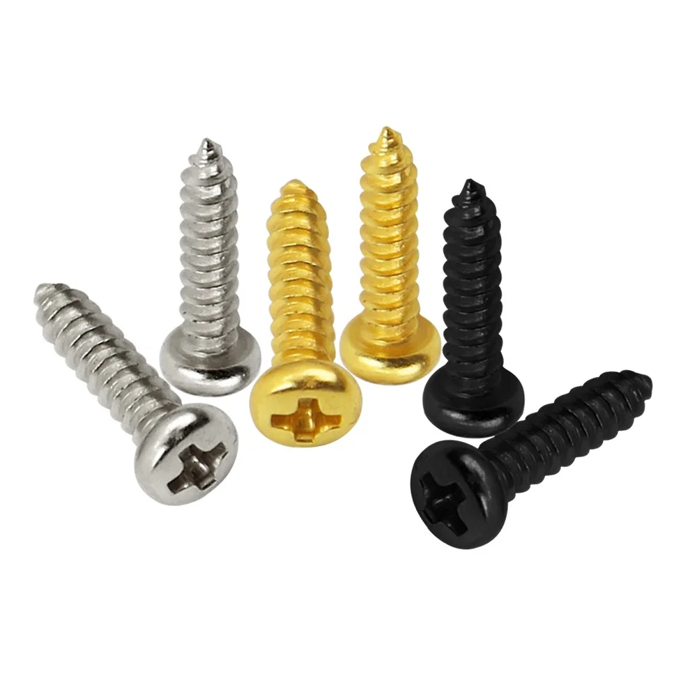 FLEOR 20PCS Flat Head Acoustic Electric Bass Guitar Tuner Machine Heads Mounting Screws Tuning Pegs Screws 2.3x9.5mm