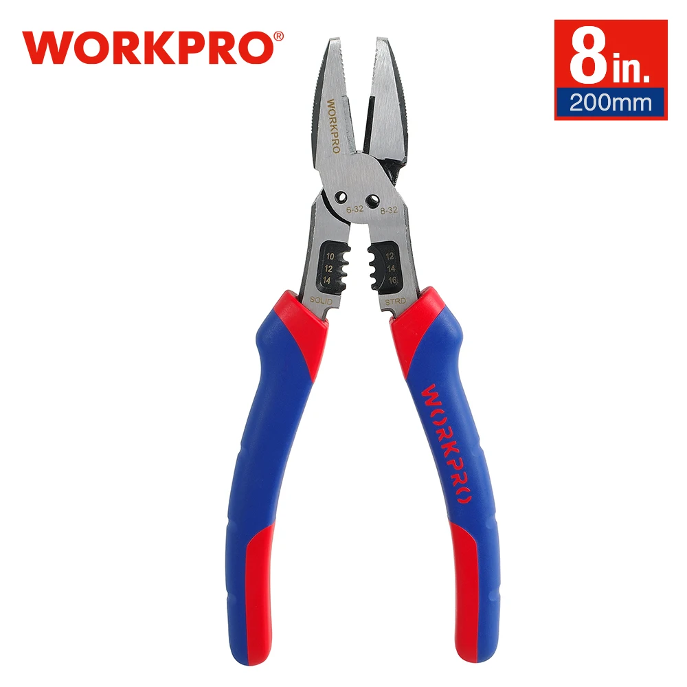 

WORKPRO 8-inch Multi Pliers Combination Pliers Multifunctional Plier for Crimping Stripping Crimper