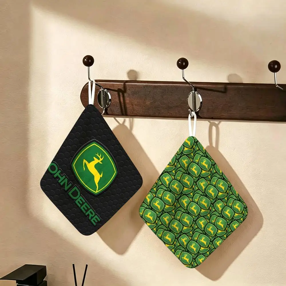 J-John-Logo-Deeres Reusable Hanging Kitchen Towel, Polyester Cotton Soft Fabric for Office Home Daily Life