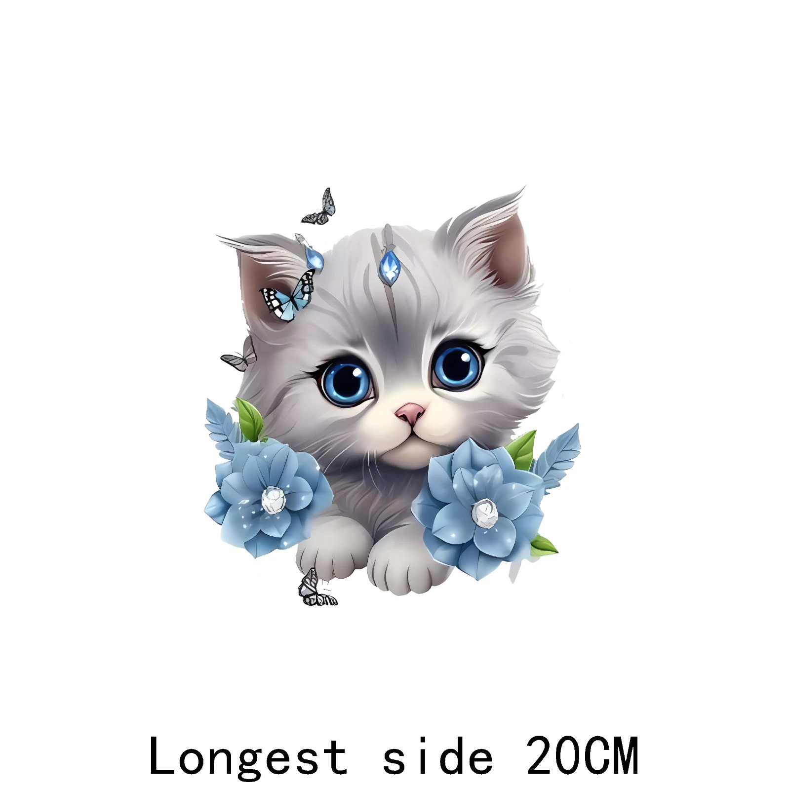 Toppa di trasferimento da stiro con set di animali da 20cm, utilizzata per magliette di fiori fai da te, trasferimento di calore di unicorno di dinosauro di ippopotamo, utilizzata per i bambini