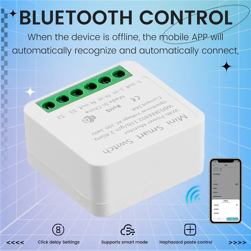 

B52C Wi-Fi Tuya 16A умный модуль выключателя беспроводной дистанционный переключатель приложение удаленное голосовое управление
