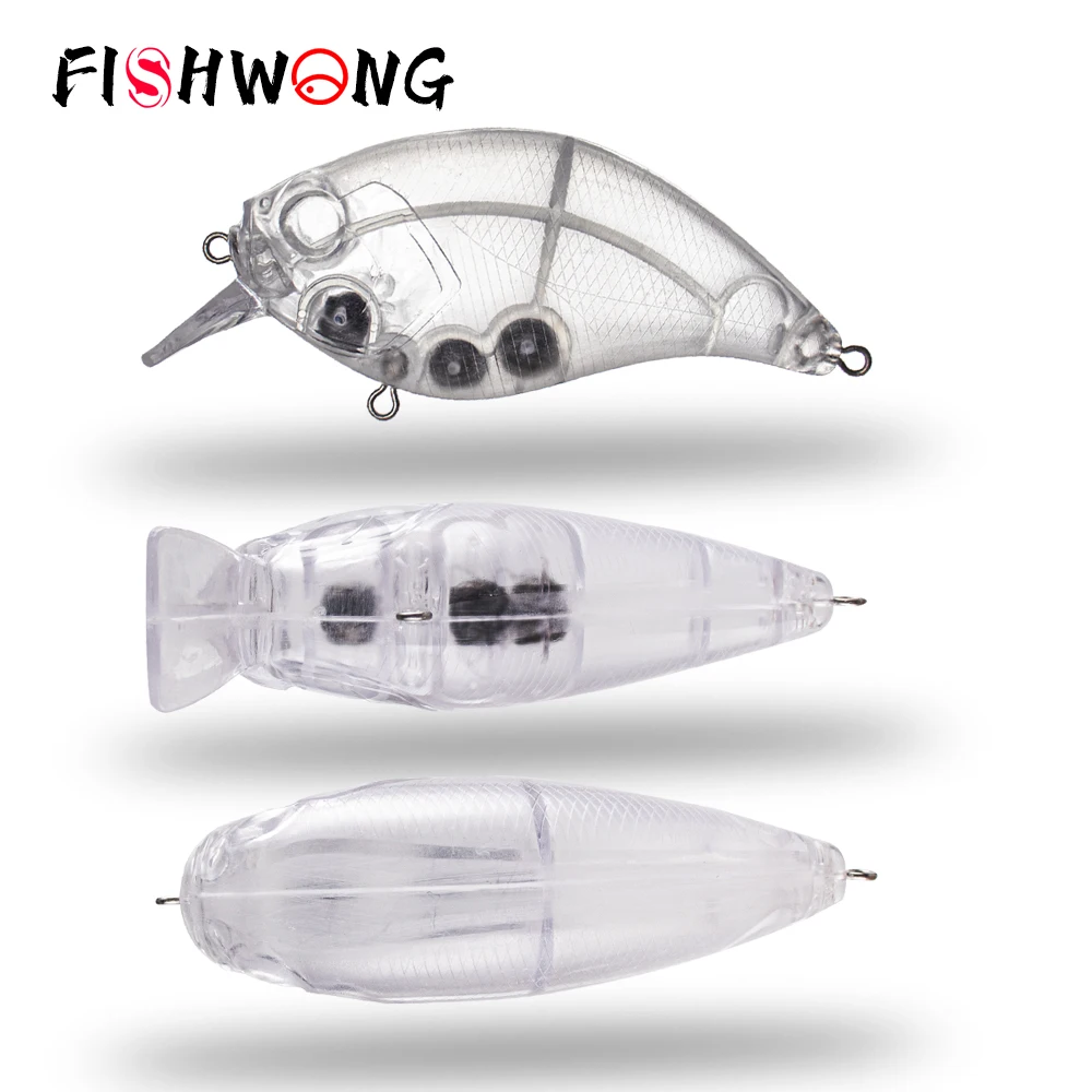 

FISHWONG 10PCS / LOT Floating Big Crankbait Unpainted Crankbait Blank Lure 11.5CM 42.3G Artificial Hard Bait Fishing Body Lure